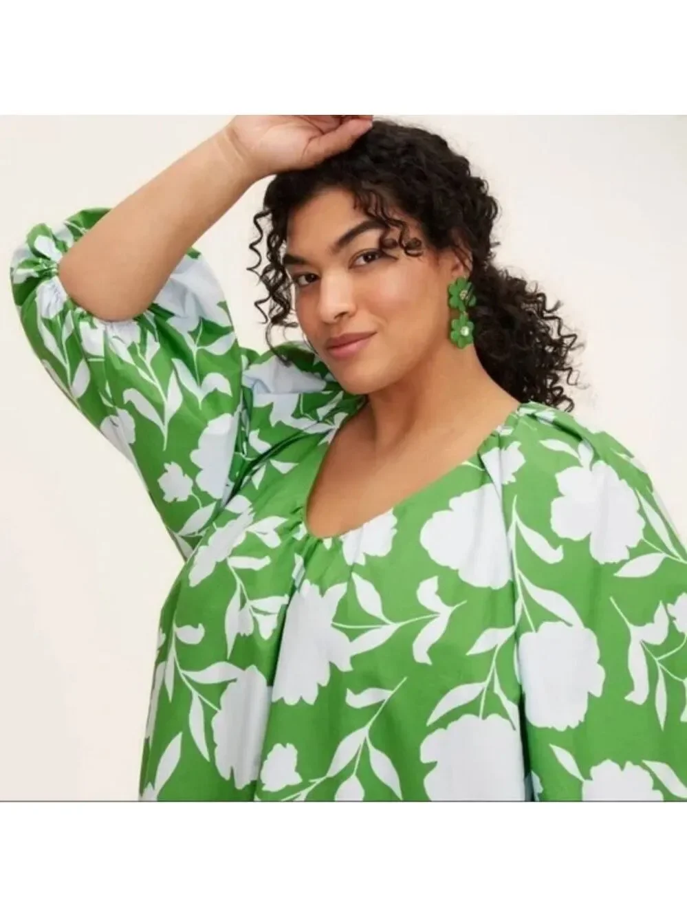 Kate Spade x Target Green Floral Earrings New